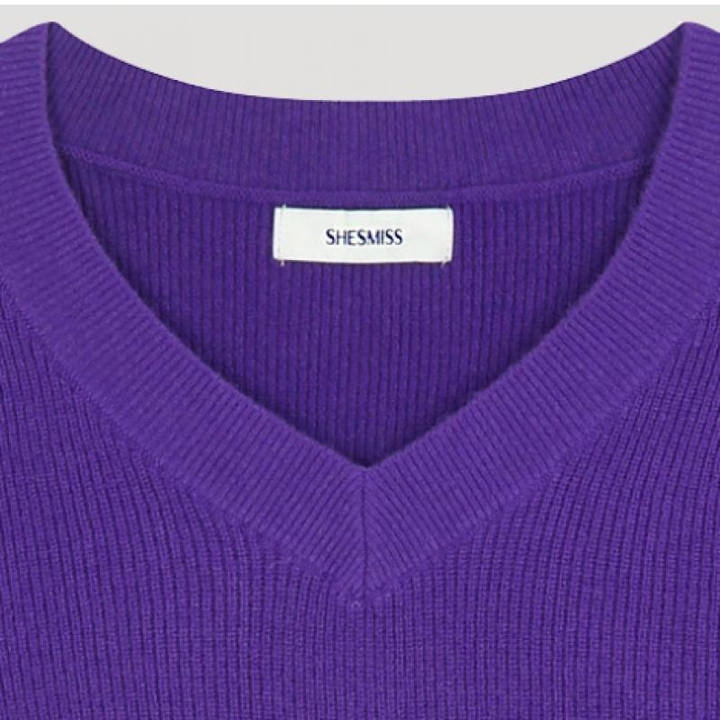 She S miss базовый трикотажный топ с V-образным вырезом SSkpoo42690 Pu