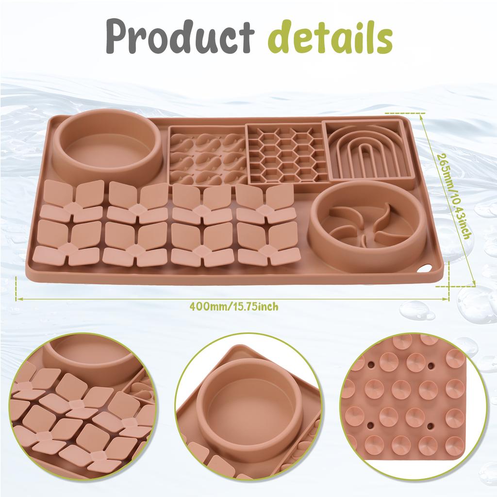 Силиконовый коврик для вылизывания для собак, миска для медленного кормления, игрушка-пазл для собак с нескользящей присоской, тарелка для медленного кормления питомцев, товары для дрессировки собак