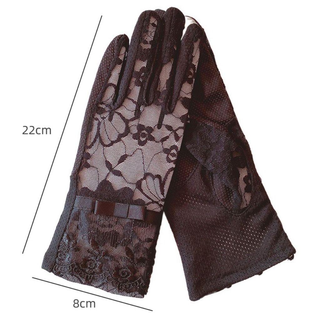 Breathable Lace Summer Sun Protection Gloves Sunscreen Gloves Anti Ultraviolet Ice Silk