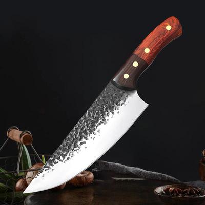 Нож шеф-повара ручной работы, нож для мяса, нож для убоя из нержавеющей стали, деревянная ручка, китайские ножи, резак для мясника