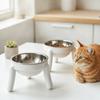 3D-печать Держатель для миски с кошачьим кормом Защита шеи Антиопрокидывание Стойка для мисок для домашних животных Пластиковая приподнятая подставка для мисок Кормление домашних животных