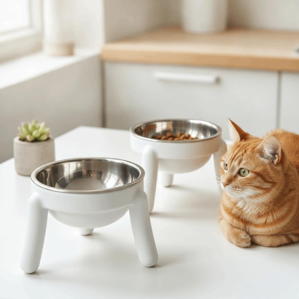 3D-печать Держатель для миски с кошачьим кормом Защита шеи Антиопрокидывание Стойка для мисок для домашних животных Пластиковая приподнятая подставка для мисок Кормление домашних животных