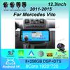 12,3-дюймовый экран Android 14 автомобильное радио 8 ядер WIFI 4G LTE для Mercedes Vito 2011-2015 Видео стерео мультимедийный плеер Carplay Auto