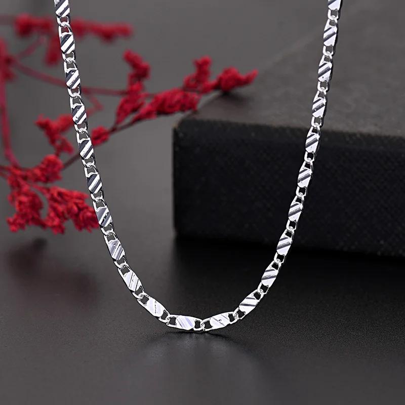 Luxury   Copper elegant 2MM flat Clavicle chains Necklaces for Men Women wedding Accessories party fine Jewelry gifts