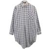 Check Pattern Long Sleeve Shirt One Piece 39-40 Gray Grandpa Shirt Women Used