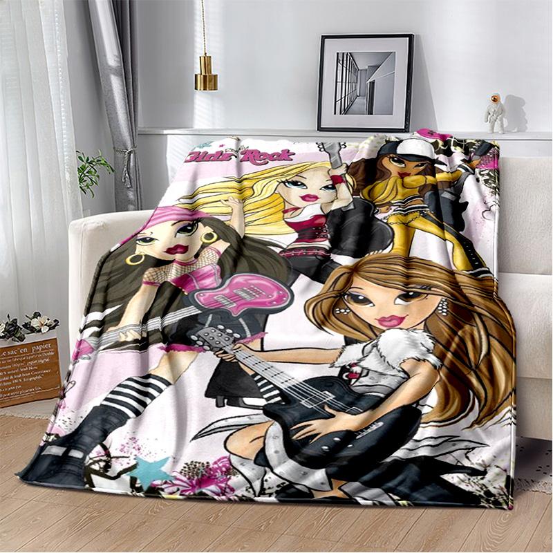 Одеяло для девочек с 3D принтом Bratz, мягкое фланелевое одеяло для дома, спальни, кровати, дивана, пикника, офиса, походного чехла, детский подарок