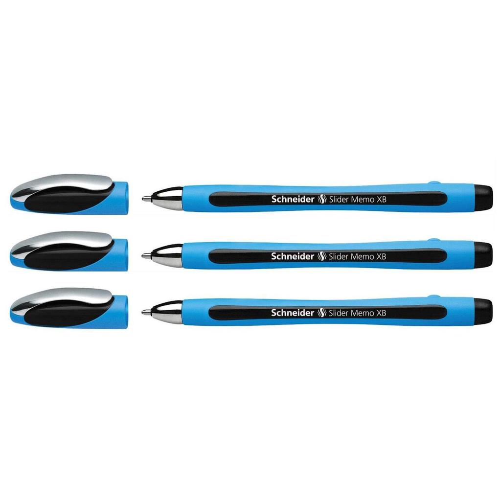 Шариковая ручка Schneider Slider Memo XB, Сверхжирная, Набор из 3 штук, Цвет чернил: Черный, SM150201
