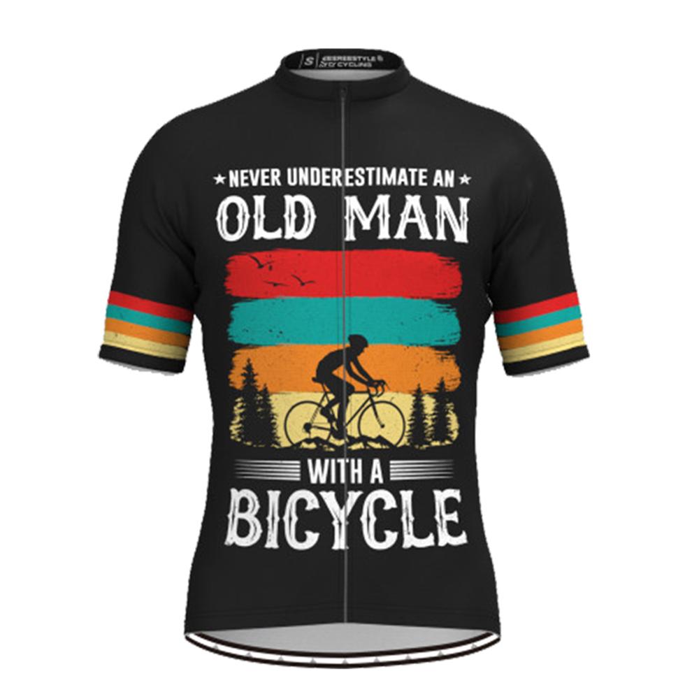 Велосипедный трикотаж с принтом OLD MAN, летняя одежда с короткими рукавами для велоспорта 2023, MTB, гоночная униформа, мужские дышащие рубашки для шоссейного велосипеда