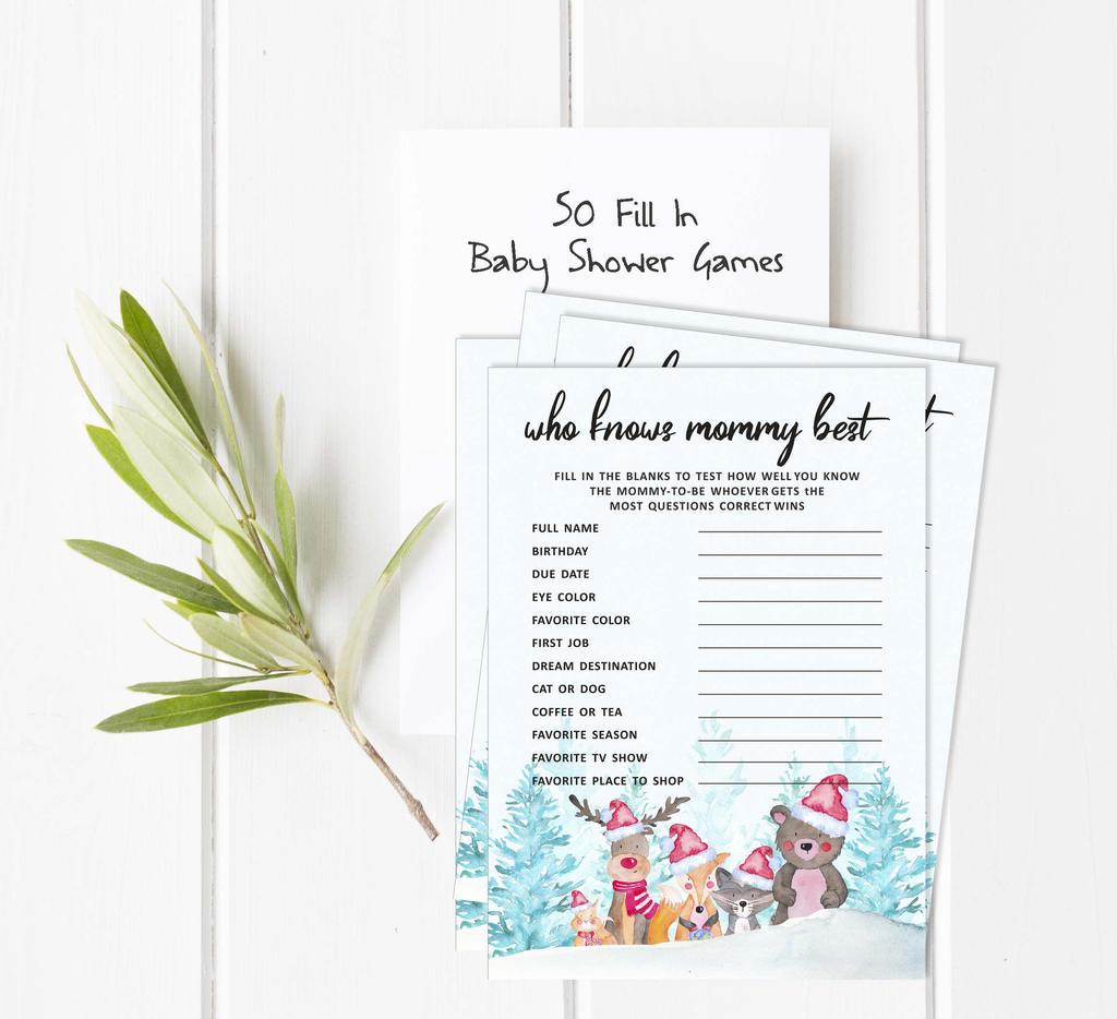 Inkdotpot 50 BabyA AlphabetA ABCA GameA Winter Jungle Theme Baby Shower Game Gender Neutral Party