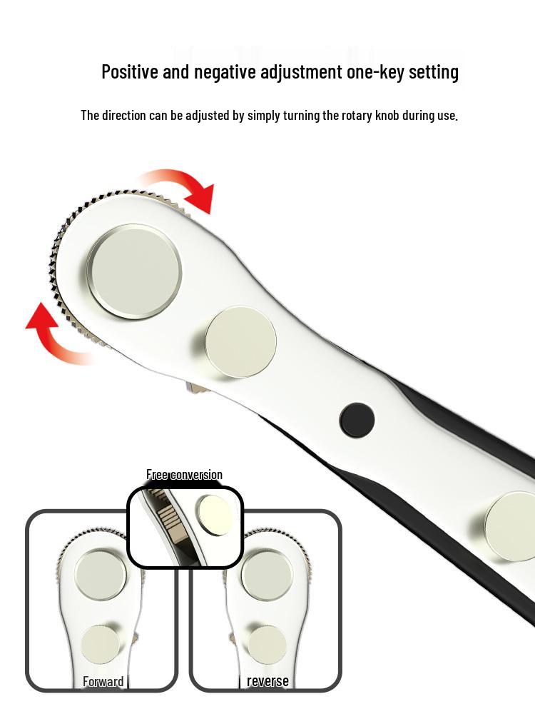 Dual-Action Ratchet Right-Angle Screwdriver Set with Short Phillips & Slotted Bits