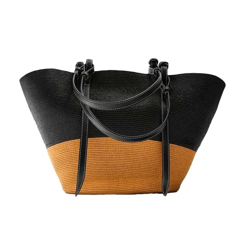 Yogodlns Lady Summer Beach Соломенные сумки-корзины Повседневные сумки из ротанга большой емкости Женские бренды Дизайнерские сумки Плетеные тканые сумки на плечо