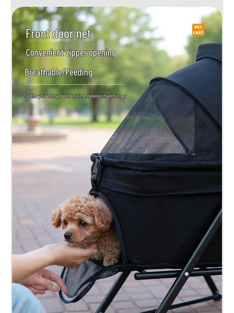 GVBB Compact Foldable Pet Stroller for Cats and Dogs - Lightweight, Detachable Design for Easy Travel.