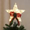 Christmas Tree Topper Star Warm White Holiday Light LED Lighted Star Topper Easy Installation Xmas Decoration for Indoor Trees