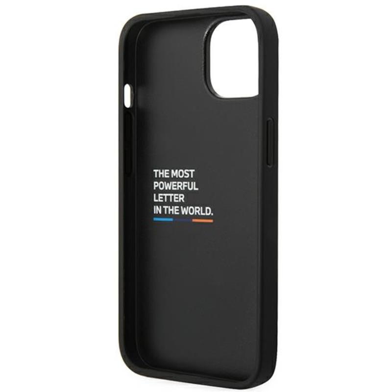 Bmw Leather Hot Stamp Tricolor - Etui Iphone 14 Plus (Czarny)