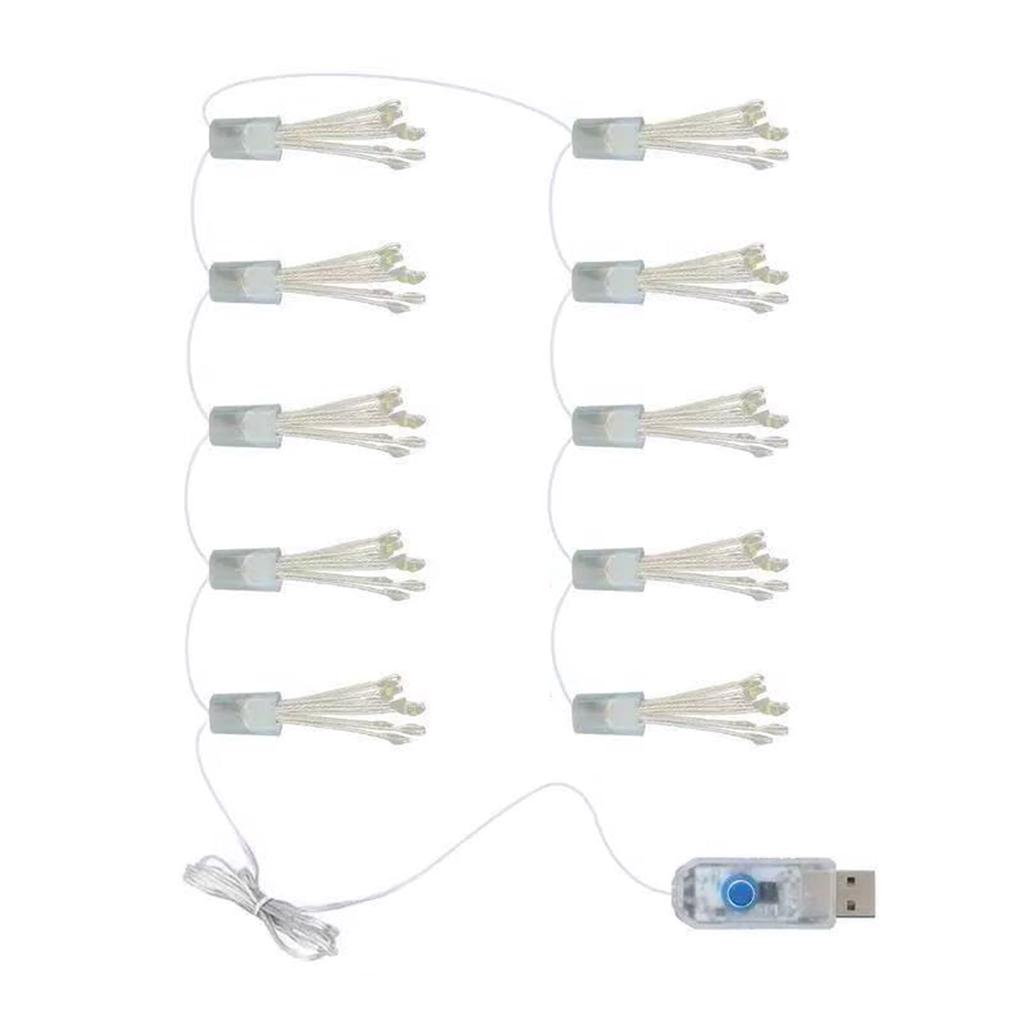 Светодиодная гирлянда, Гибкая гирлянда на медной проволоке, Питание от USB, Пульт дистанционного управления, 8 режимов, 6 уровней яркости,