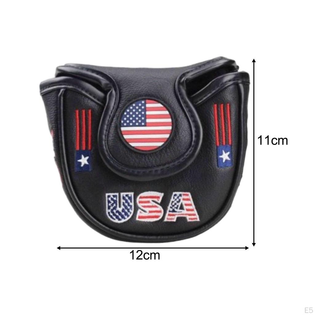 Golf Mallet Putter Head Cover Protective PU Leather