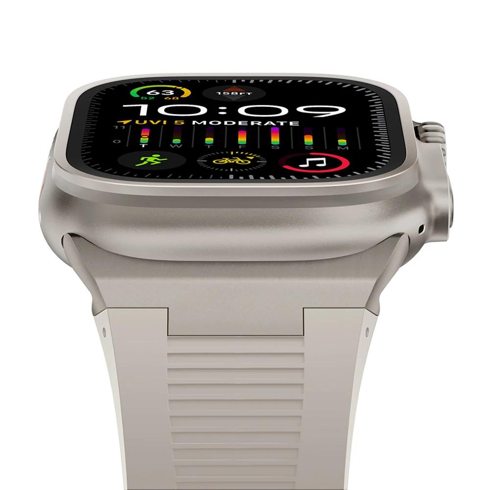Мягкий силиконовый ремешок для Apple Watch Ultra 3 2 49 мм 46 мм 45 мм 44 мм Резиновый браслет для IWatch Серии 11 10 9 8 7 6 5 SE 3 2 Браслет