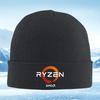 Логотип RYZEN оранжевый круг черный фон AMD Мужская Женская Унисекс Вязаная Шапка Бини Шапка-колпак Зимняя Теплая Рождественский Наряд