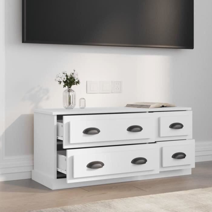 VidaXL TV Stand White 100x35.5x45 Cm Engineered Wood 816448