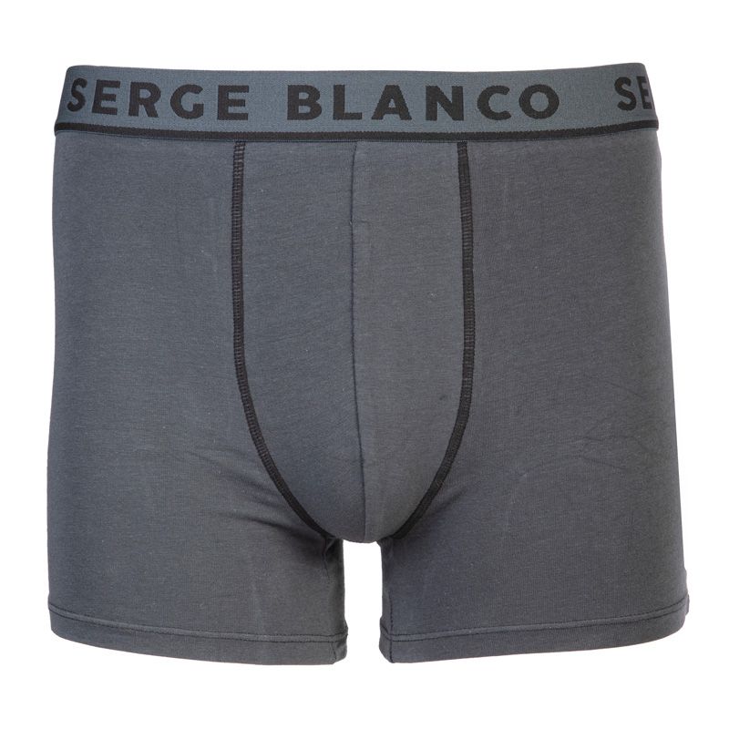 Set of 2 Grey Boxers with Floral Print and Plain for Men SERGE BLANCO