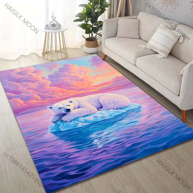 Multiple sizes Polar Bear Artistic Pattern Carpet for Living Room Bedroom Sofa Home Decor Non-slip Floor Mat Luxury Gift