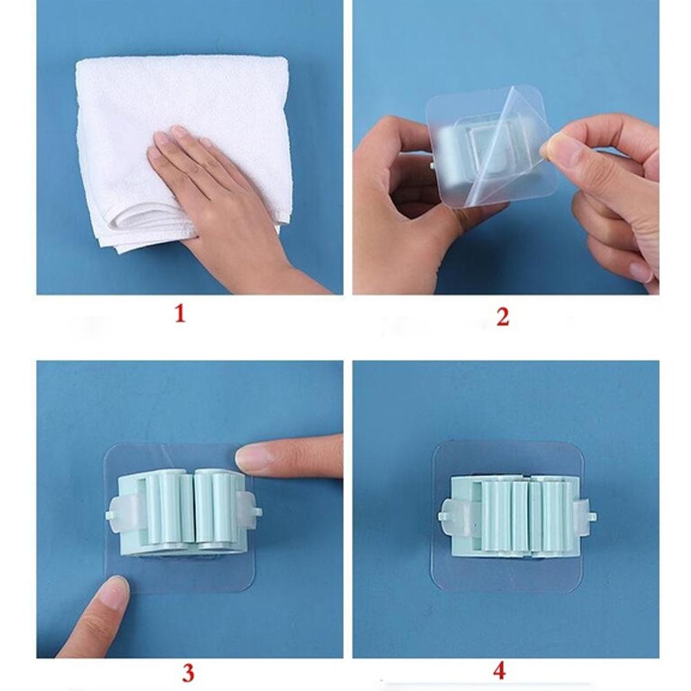 4/2PCS Держатель швабры Настенный Ванная комната Щетка Клипса Вешалка для кистей Стеллаж для хранения для кухни Ванная комната