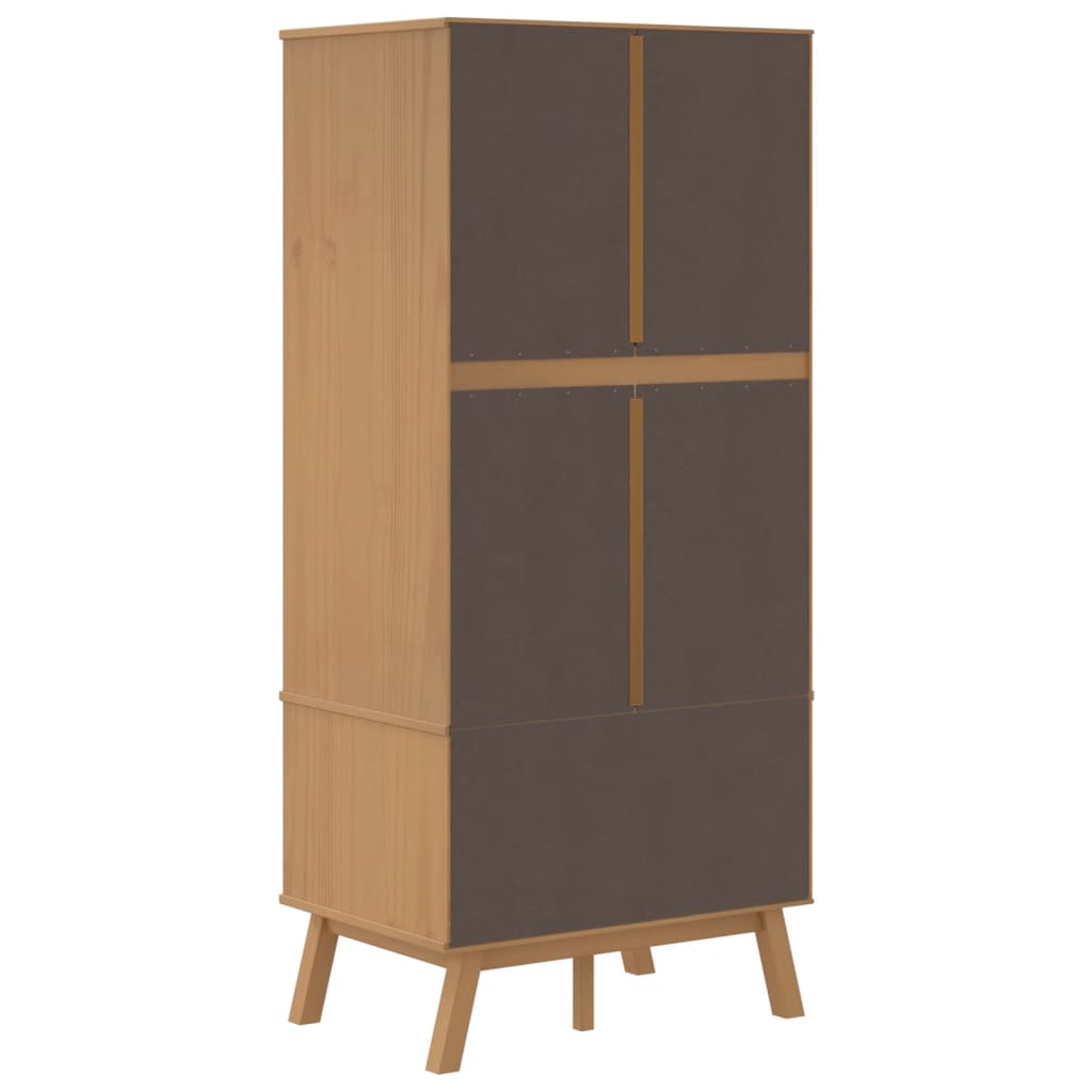 OLDEN Wardrobe Gray & Brown 76.5 x 53 x 172 cm Solid Pine Wood