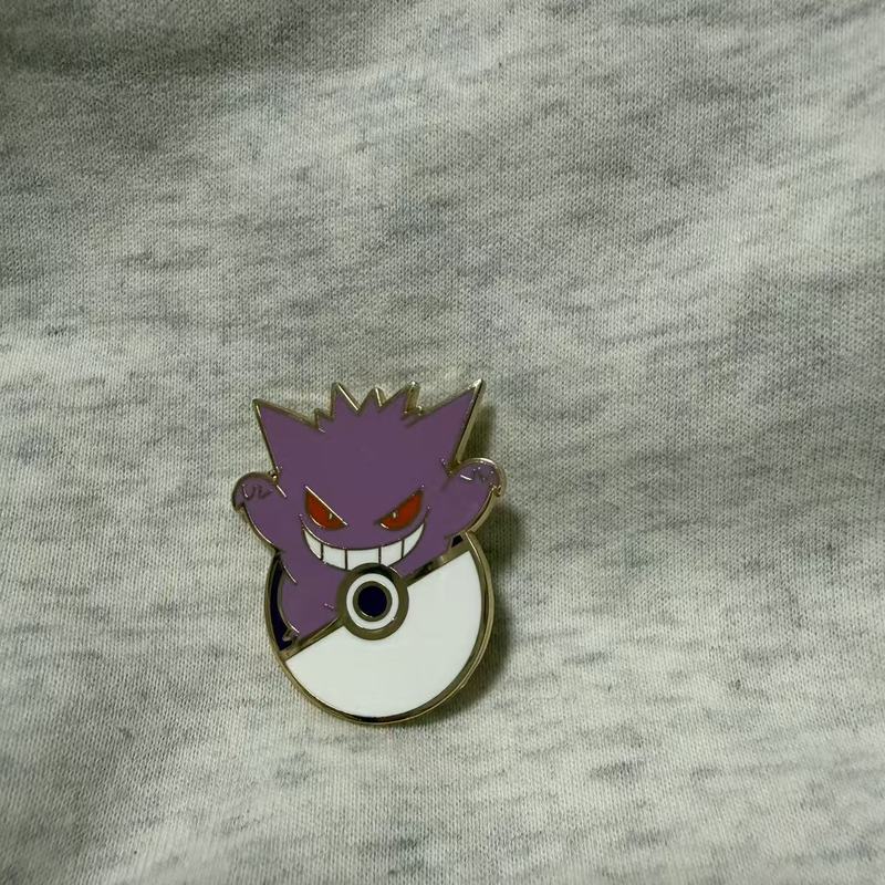Anime Pkm Enamel Pins Cute Pikachu Charmander Gengar Metal Brooch Badge For Backpack Lapel Decoration Collectible Accessory