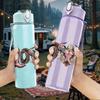 1PC Rose Gold Letter Vintage Retro Pattern 750ml Color Plastic Sports Water Bottle Leakproof Flip Straw Lid Suitable for Sports Office Home Use
