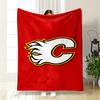 Flaming Letter C on Red Background Patterned blanket, flannel, suitable for all seasons, home decor, warm and cozy