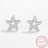 Изысканные серьги из стерлингового серебра с пентаграммой и цирконом для женщин. Простые серьги в виде морской звезды, ювелирные изделия из стерлингового серебра, подарок на выпускной, вечерние серебряные украшения