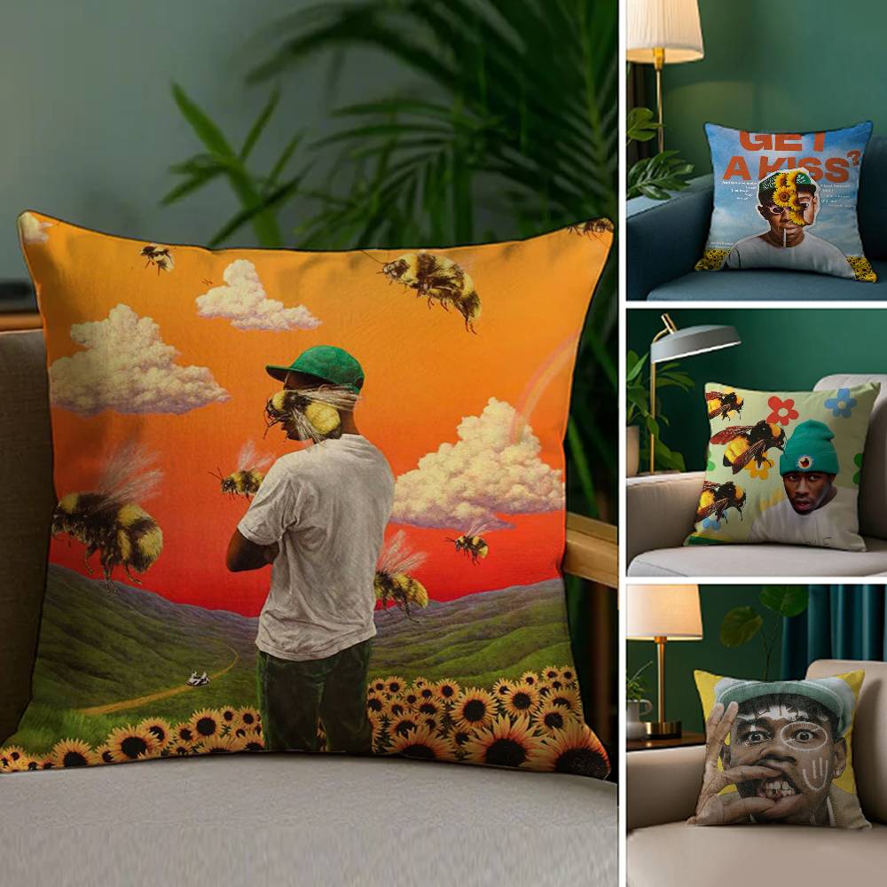 Rapper TTyler Creator Pillow Case Plush Fabric Soft Double Sided Print Sofa Cushion Cover Throw Pillow Covers