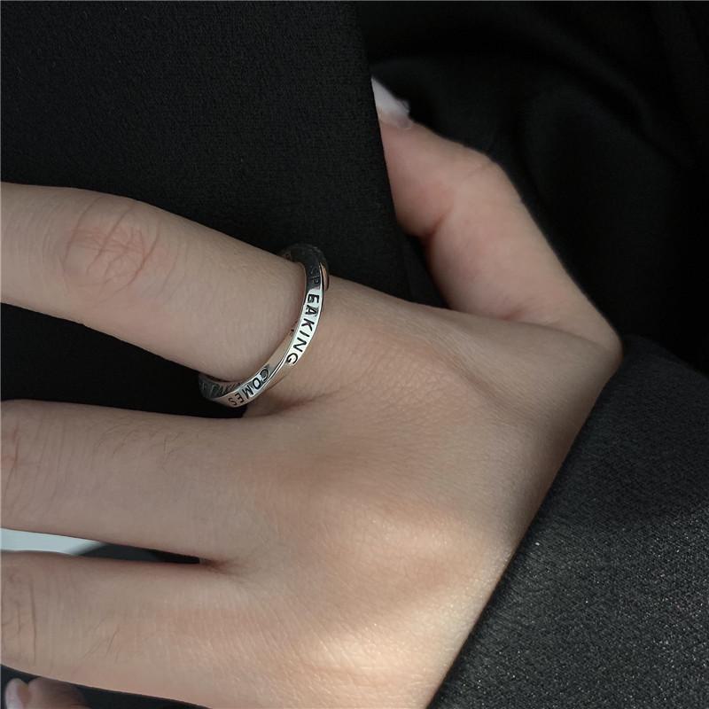925 Silver-Plated Irregular Plain Ring for Women - Korean Simple & Trendy Design, Non-Fading