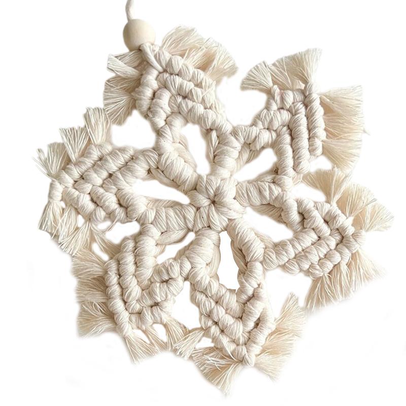 Bohemian Cotton Rope Home Fun Decoration Knitted Snowflake Pendant