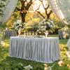 6FT Table Skirt for Rectangle Tables Wrinkle Resistant Pleated Tablecloth Reusable Ruffle Table Cloth for Party Dessert Cake Table Decoration