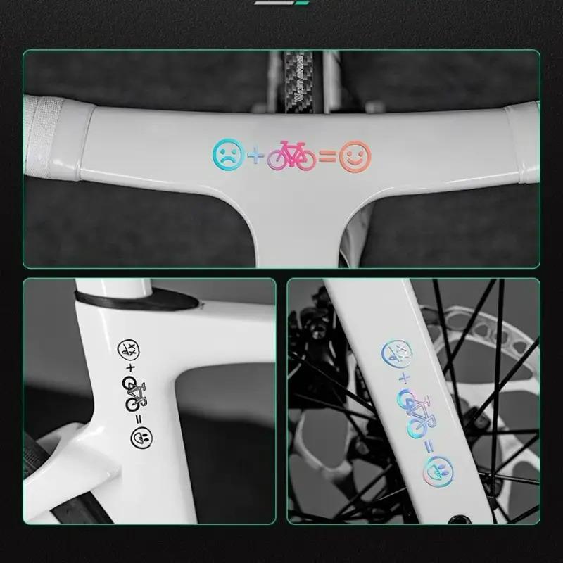 2D Flat Motorcycle Stickers, 2D Flat Helmet Stickers, Bicycle Stickers, Road Bike Smiley Face Stickers, Bicycle Decorative Stickers