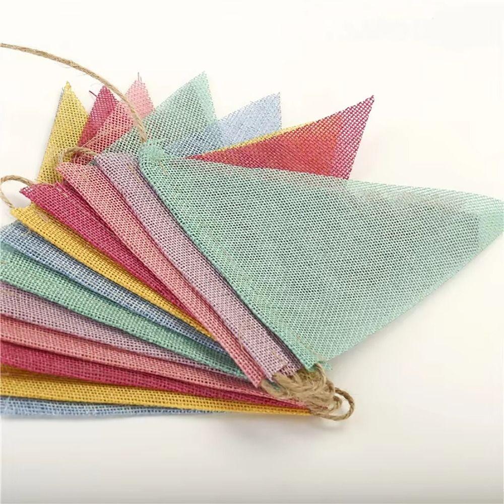 1Pcs 12 Flags Colorful Flag String Hanging Flags for Happy Birthday Party Wedding Decoration