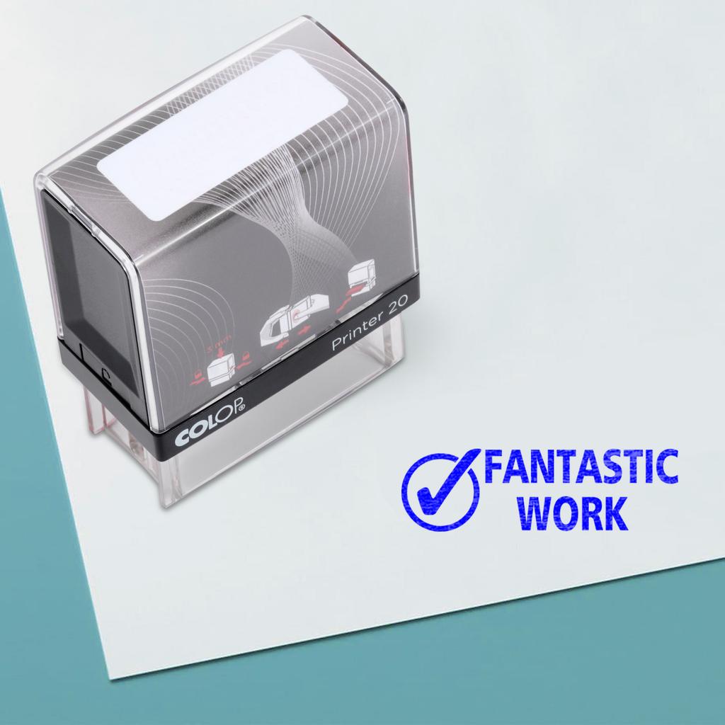 Fantastic Work Self Inking Rubber Stamp Custom Colop Office Stationary P20 Mini Stamper
