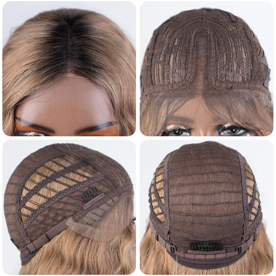 Noble Synthetic Lace Front Wig Cosplay 30" Body Wavy Blond Wig Lace Front Wig For Women High Density Lace Wig Ombre Blonde Wig