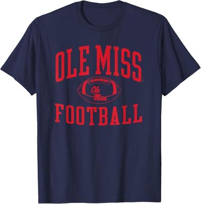 Миссисипи Ole Miss Rebels Футбол Сака Темно-синяя Футболка Унисекс Футболка