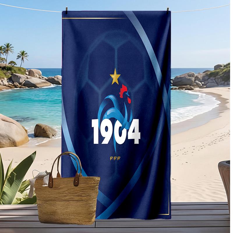 Пляжное полотенце с принтом France Football, быстросохнущее, супервпитывающее, мягкое банное полотенце для плавания, пляжа, путешествий, сувенир, подарок