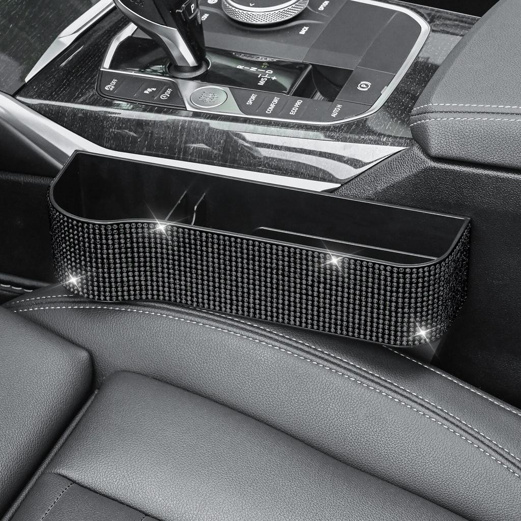 Щелевая коробка для хранения автомобильного сиденья со стразами, органайзер для бутылок и ключей для телефона для женщин и девочек, аксессуары для интерьера