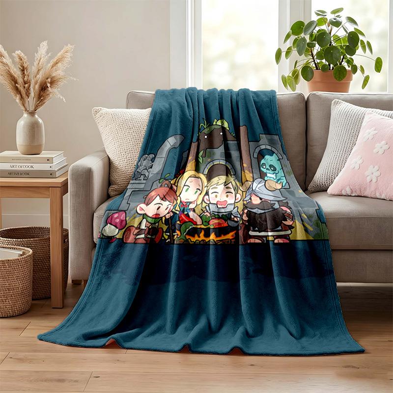 Delicious in Dungeon blanket Flannel Blanket Soft Cozy Plush Throw for Sofa Bed Lightweight Home Decoration Gifts for Christmas various holidays