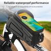 Bike Phone Holder Bag EVA Waterproof Bicycle Front Frame Bag with Zipper Sensitive TPU Touchscreen Outdoor Bike Phone Frame Bag