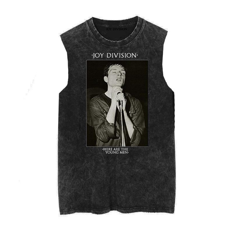 Joy Division Radio Wave Chart Happy Divisive Rock Do Old Washed Vintage Batik Sleeveless Vest Tank