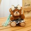 Cartoon Bear Keychain Ornaments Stuffed Dolls Fashion Car Key Ring  Backpack Decor