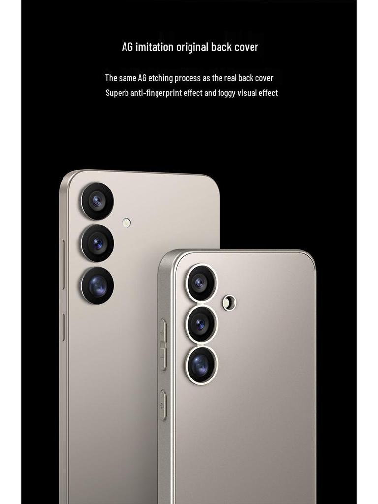 Samsung S25+ Модный однотонный защитный чехол для телефона с ощущением кожи