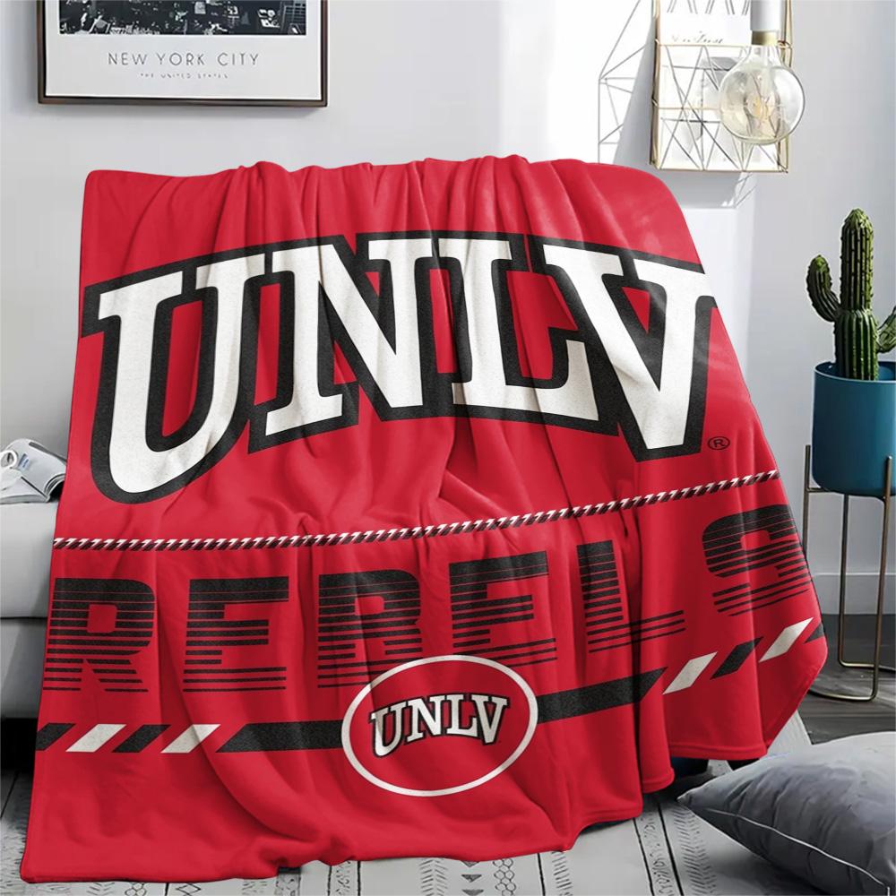 UNLV Rebels Print Flannel Blanket High Quality Warm Comfortable Cover for All Seasons Perfect for Gifts Home Decor