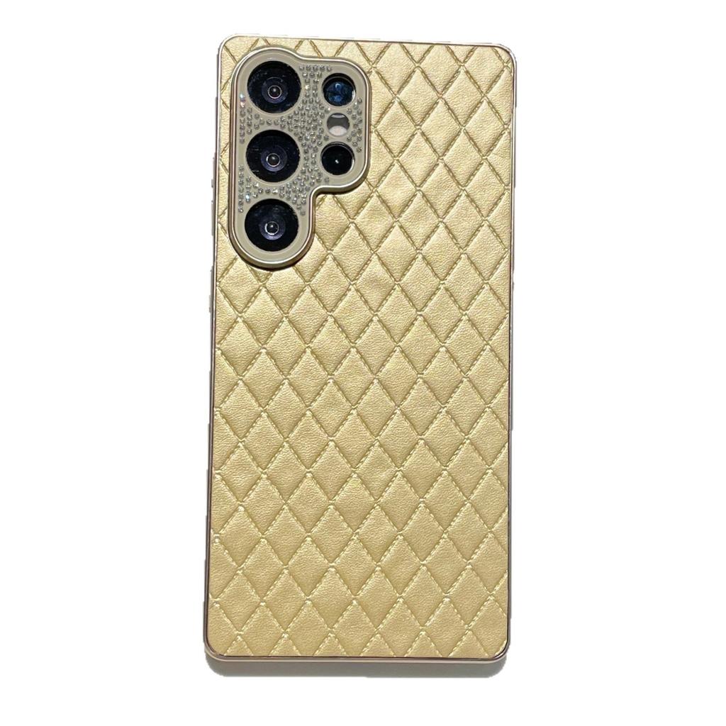 Ромбовая овечья кожа подходит для чехла мобильного телефона Samsung S25Ultra S24plus блестящий бриллиант S23 всесторонний A16 защитный чехол