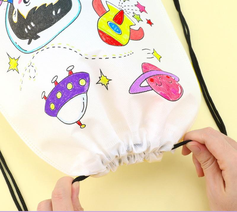 Детские самодельные DIY экологически чистые граффити нетканые сумки детский сад дети искусство рисование раскрашивание ручная работа игрушки